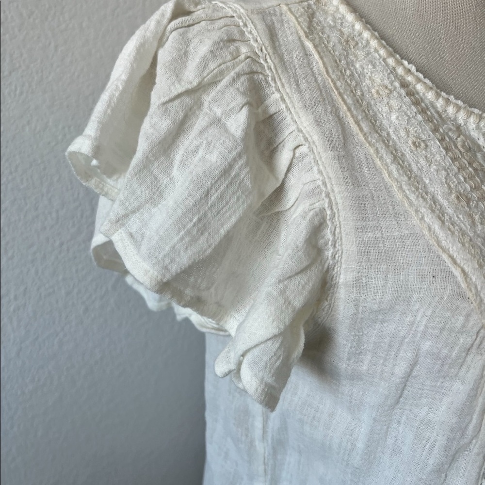 Nicole Miller Artelier cream peasant top - Picture 7 of 8